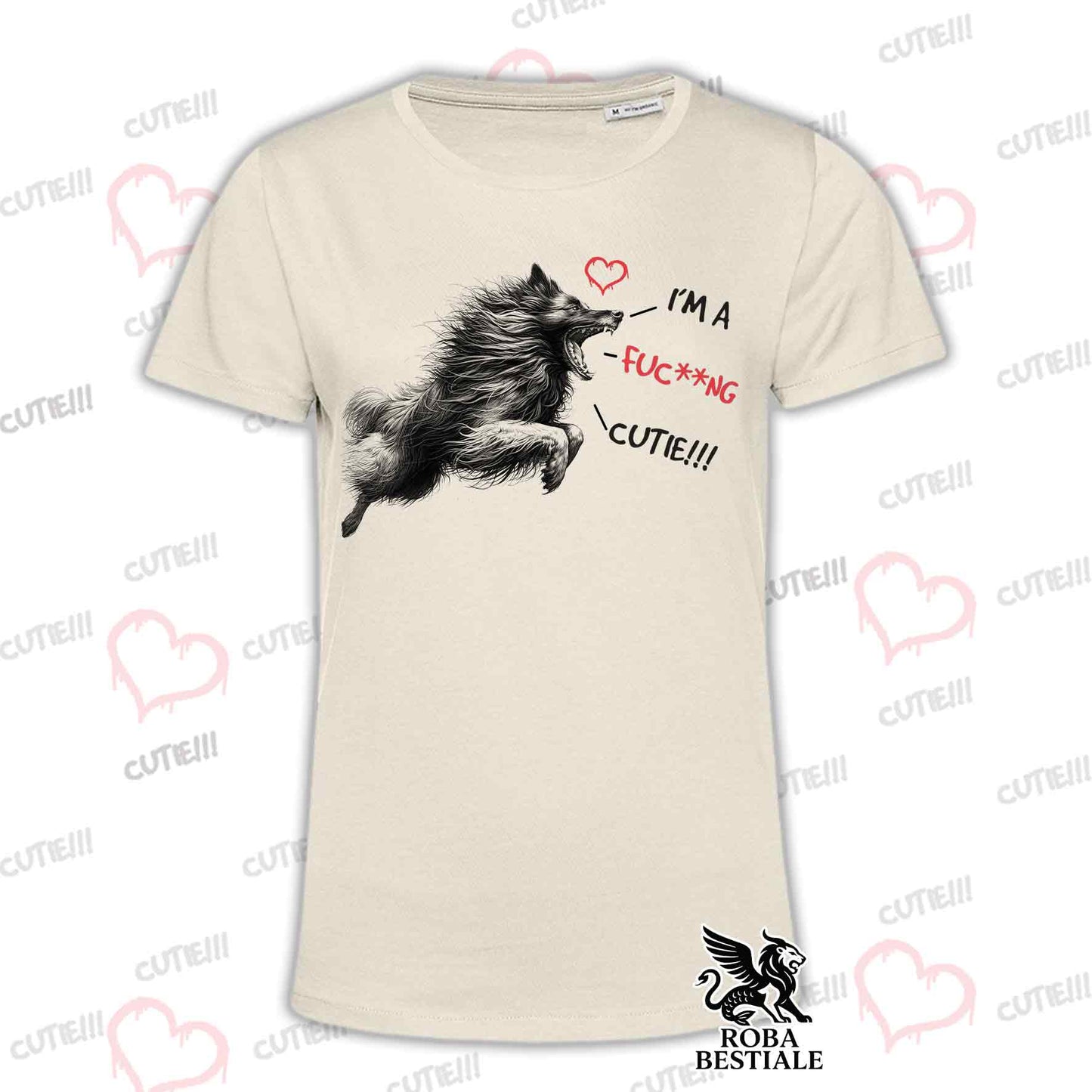 T-Shirt CUTIE - BELGIAN SHEPHERD TERVUEREN - White or Beige, Men's or Women's - from XS to 5XL