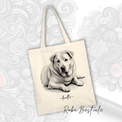 DOODLE Elegance Shopper - CENTRAL ASIAN SHEPHERD - Various colors available, 100% Cotton