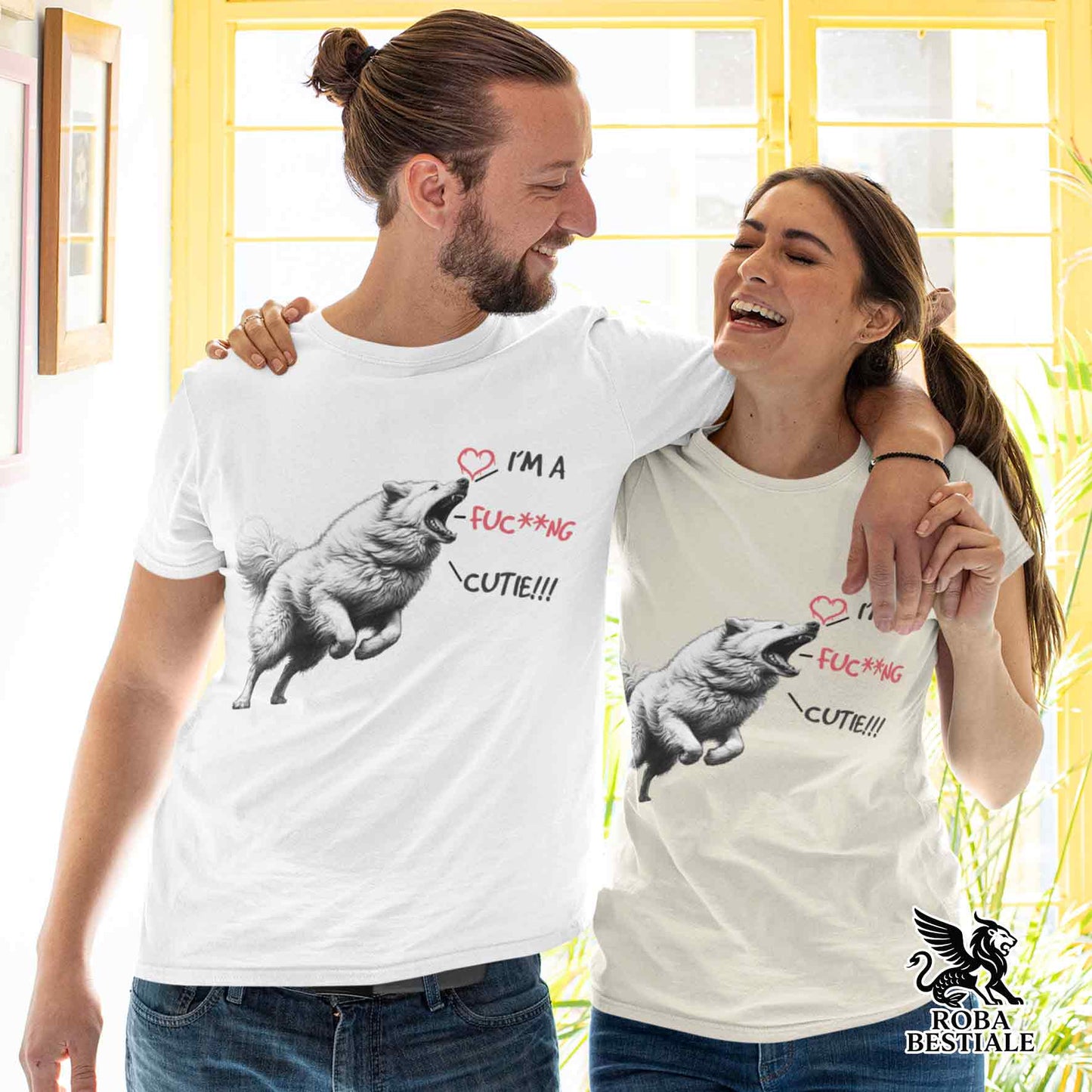 T-Shirt CUTIE - PASTORE MAREMMANO ABRUZZESE - Bianca o Beige, da Uomo o da Donna - dalla XS alla 5XL