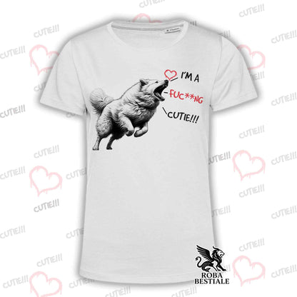 T-Shirt CUTIE - PASTORE MAREMMANO ABRUZZESE - Bianca o Beige, da Uomo o da Donna - dalla XS alla 5XL