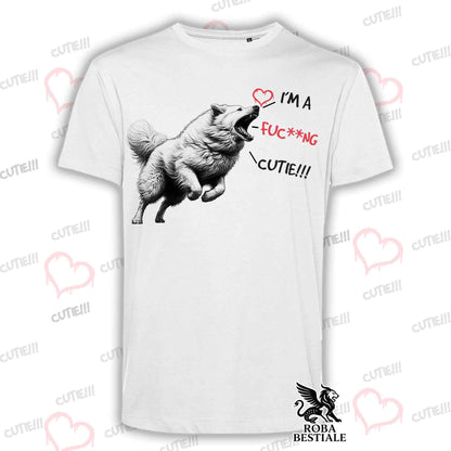T-Shirt CUTIE - PASTORE MAREMMANO ABRUZZESE - Bianca o Beige, da Uomo o da Donna - dalla XS alla 5XL