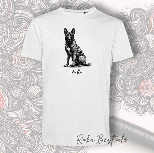 T-Shirt DOODLE - PASTORE OLANDESE a Pelo Corto