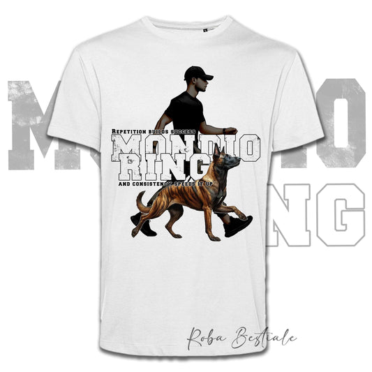 T-Shirt MONDIORING5 - PASTORE OLANDESE a Pelo Corto + UOMO - Bianca, Uomo o Donna - dalla XS alla 5XL