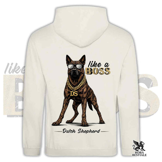 Felpa LIKE A BOSS - PASTORE OLANDESE a Pelo Corto - Con Cappuccio e Tasconi, Unisex, in tanti colori - dalla XS alla 3XL