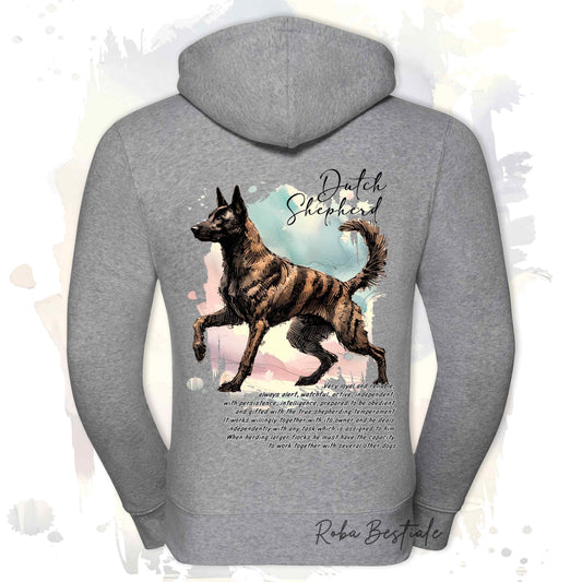 Felpa BEHAVIOR - PASTORE OLANDESE a Pelo Corto - Con Cerniera - Uomo o Donna - Bianca o Grigia - dalla XS alla 3XL