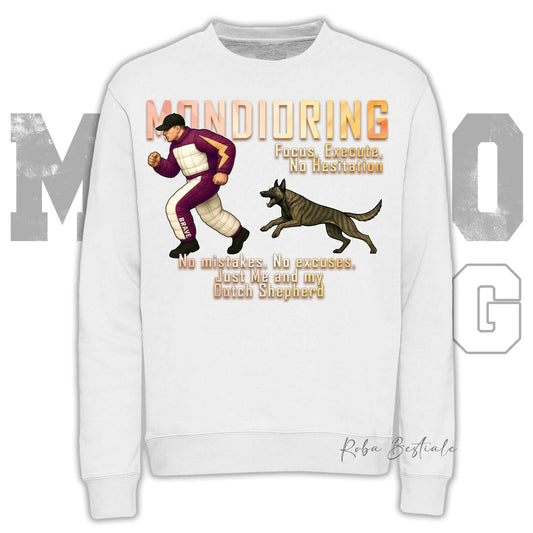 Felpa MONDIORING Chase! - PASTORE OLANDESE a Pelo Corto - Girocollo, Unisex, in tanti colori! - dalla XS alla 3XL