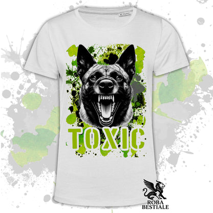 T-Shirt TOXIC - PASTORE OLANDESE a Pelo Corto - Bianca o Beige, da Uomo o da Donna - dalla XS alla 5XL