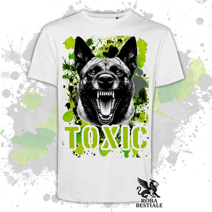 T-Shirt TOXIC - PASTORE OLANDESE a Pelo Corto - Bianca o Beige, da Uomo o da Donna - dalla XS alla 5XL