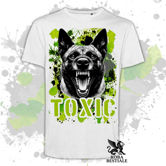 T-Shirt TOXIC - PASTORE OLANDESE a Pelo Corto - Bianca o Beige, da Uomo o da Donna - dalla XS alla 5XL