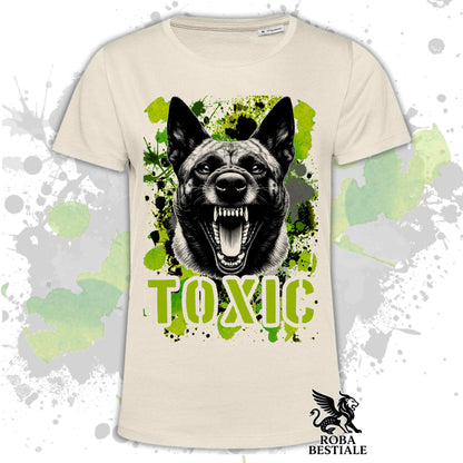 T-Shirt TOXIC - PASTORE OLANDESE a Pelo Corto - Bianca o Beige, da Uomo o da Donna - dalla XS alla 5XL
