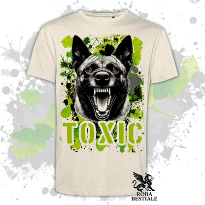 T-Shirt TOXIC - PASTORE OLANDESE a Pelo Corto - Bianca o Beige, da Uomo o da Donna - dalla XS alla 5XL