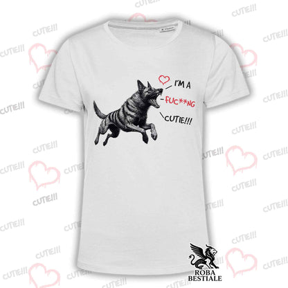 T-Shirt CUTIE - PASTORE OLANDESE a Pelo Corto - Bianca o Beige, da Uomo o da Donna - dalla XS alla 5XL