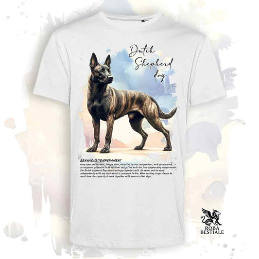 T-Shirt BEHAVIOR - PASTORE OLANDESE a Pelo Corto - Bianca o Beige, da Uomo o da Donna - dalla XS alla 5XL