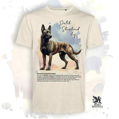 T-shirt BEHAVIOR - CHIEN DE BERGER NÉERLANDAIS à Poil Court - Blanc ou Beige, Homme ou Femme - du XS au 5XL