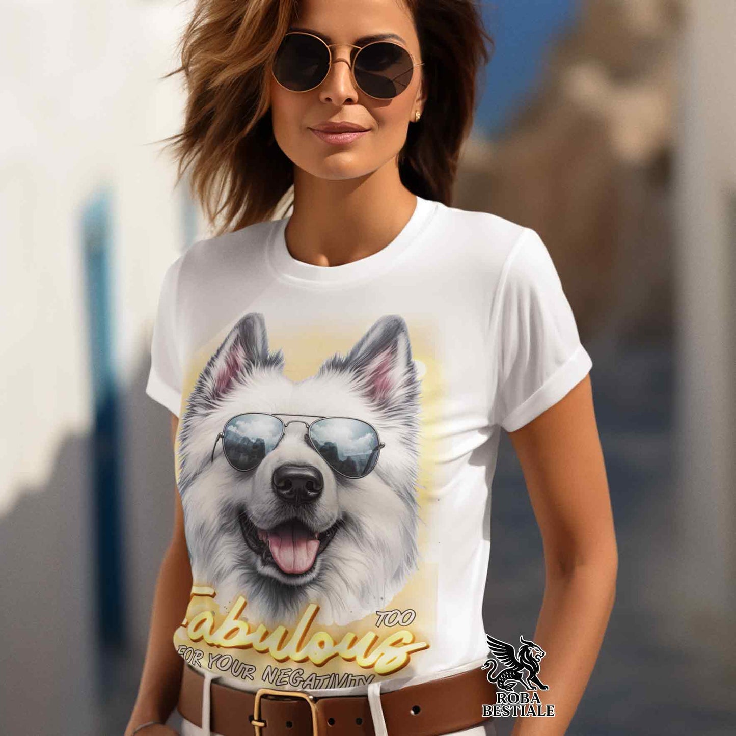 T-shirt TOO FABULOUS - BERGER BLANC SUISSE - Blanche ou Beige, pour Homme ou pour Femme - du XS au 5XL