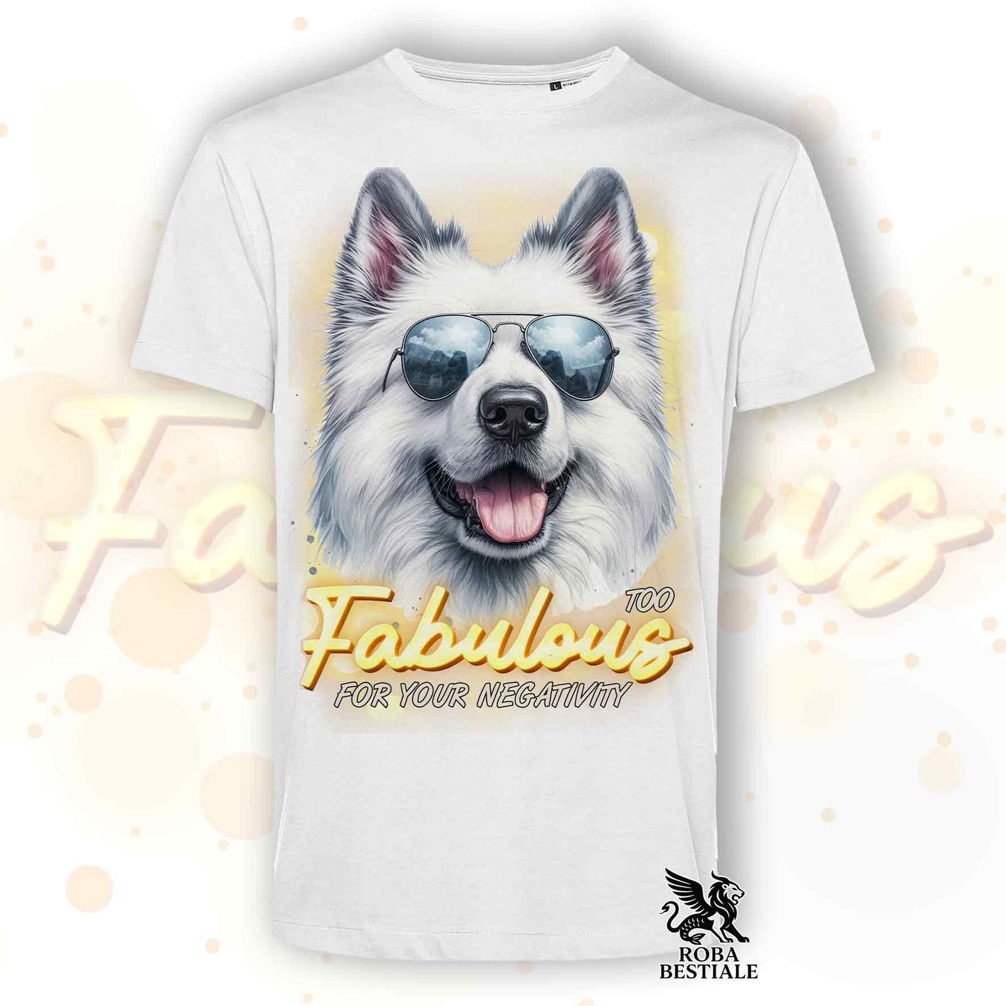 T-shirt TOO FABULOUS - BERGER BLANC SUISSE - Blanche ou Beige, pour Homme ou pour Femme - du XS au 5XL