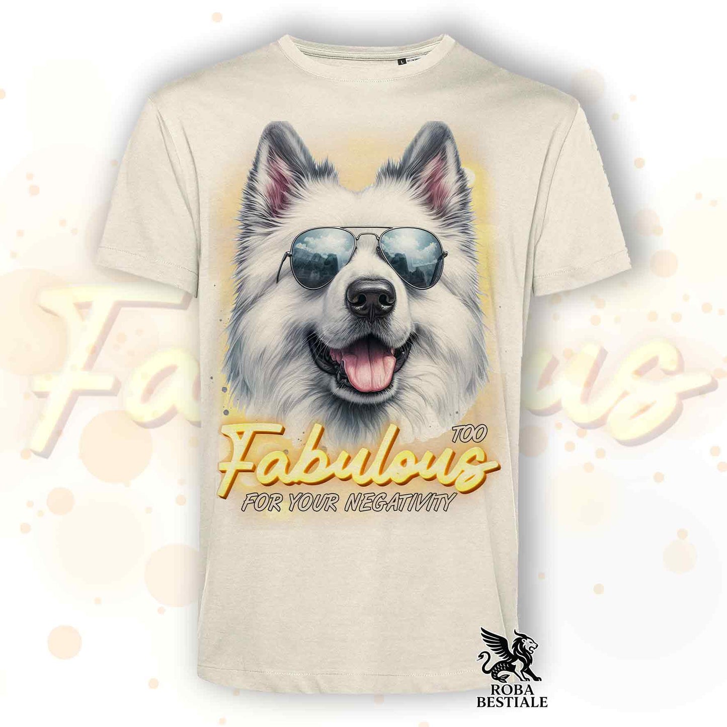 T-shirt TOO FABULOUS - BERGER BLANC SUISSE - Blanche ou Beige, pour Homme ou pour Femme - du XS au 5XL