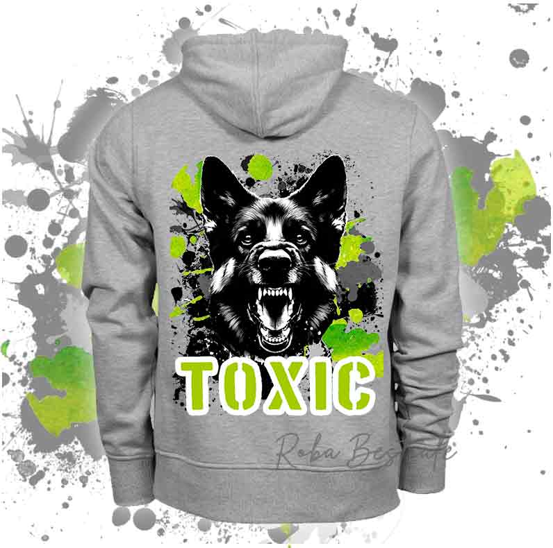 Felpa TOXIC - PASTORE TEDESCO DA LAVORO "GRIGIONE" - Unisex - Grigia - dalla XS alla 3XL