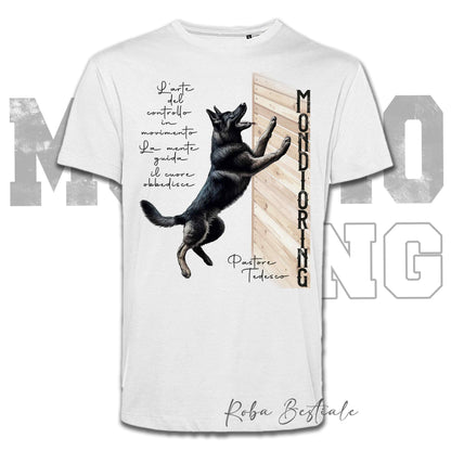 T-Shirt MONDIORING4 - PASTORE TEDESCO da Lavoro "Grigione" - Bianca, Uomo o Donna - dalla XS alla 5XL
