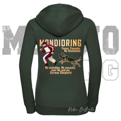 Felpa MONDIORING Chase! - PASTORE TEDESCO da Lavoro "Grigione" - Cappuccio e Zip, Uomo o Donna, in tanti colori - dalla XS alla 5XL