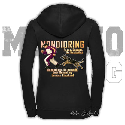 Felpa MONDIORING Chase! - PASTORE TEDESCO da Lavoro "Grigione" - Cappuccio e Zip, Uomo o Donna, in tanti colori - dalla XS alla 5XL