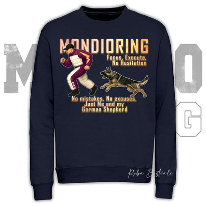 Felpa MONDIORING Chase! - PASTORE TEDESCO da Lavoro "Grigione" - Girocollo, Unisex, in tanti colori! - dalla XS alla 3XL