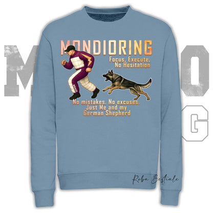 Felpa MONDIORING Chase! - PASTORE TEDESCO da Lavoro "Grigione" - Girocollo, Unisex, in tanti colori! - dalla XS alla 3XL