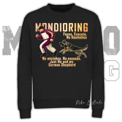 Felpa MONDIORING Chase! - PASTORE TEDESCO da Lavoro "Grigione" - Girocollo, Unisex, in tanti colori! - dalla XS alla 3XL