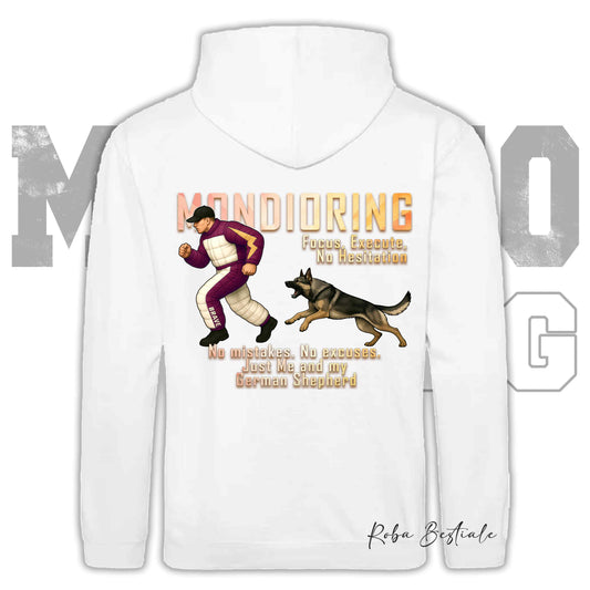 Felpa MONDIORING Chase! - PASTORE TEDESCO da Lavoro "Grigione" - Cappuccio e Tasconi, Unisex, in tanti colori - dalla XS alla 5XL