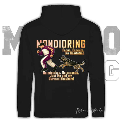 Felpa MONDIORING Chase! - PASTORE TEDESCO da Lavoro "Grigione" - Cappuccio e Tasconi, Unisex, in tanti colori - dalla XS alla 5XL