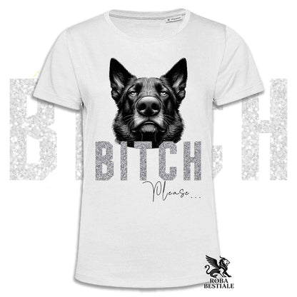T-shirt BI**H, PLEASE - PASTORE TEDESCO da Lavoro "Grigione" - Bianca, Nera o Beige, da Uomo o da Donna - dalla XS alla 5XL