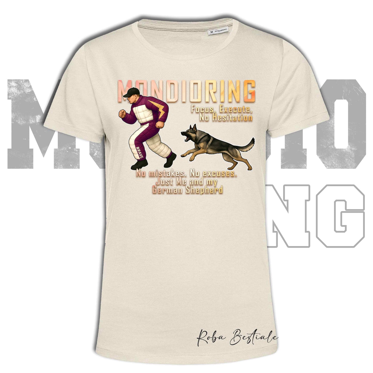 T-Shirt MONDIORING Chase! - PASTORE TEDESCO da Lavoro "Grigione" - In tanti colori - Uomo o Donna - dalla XS alla 5XL