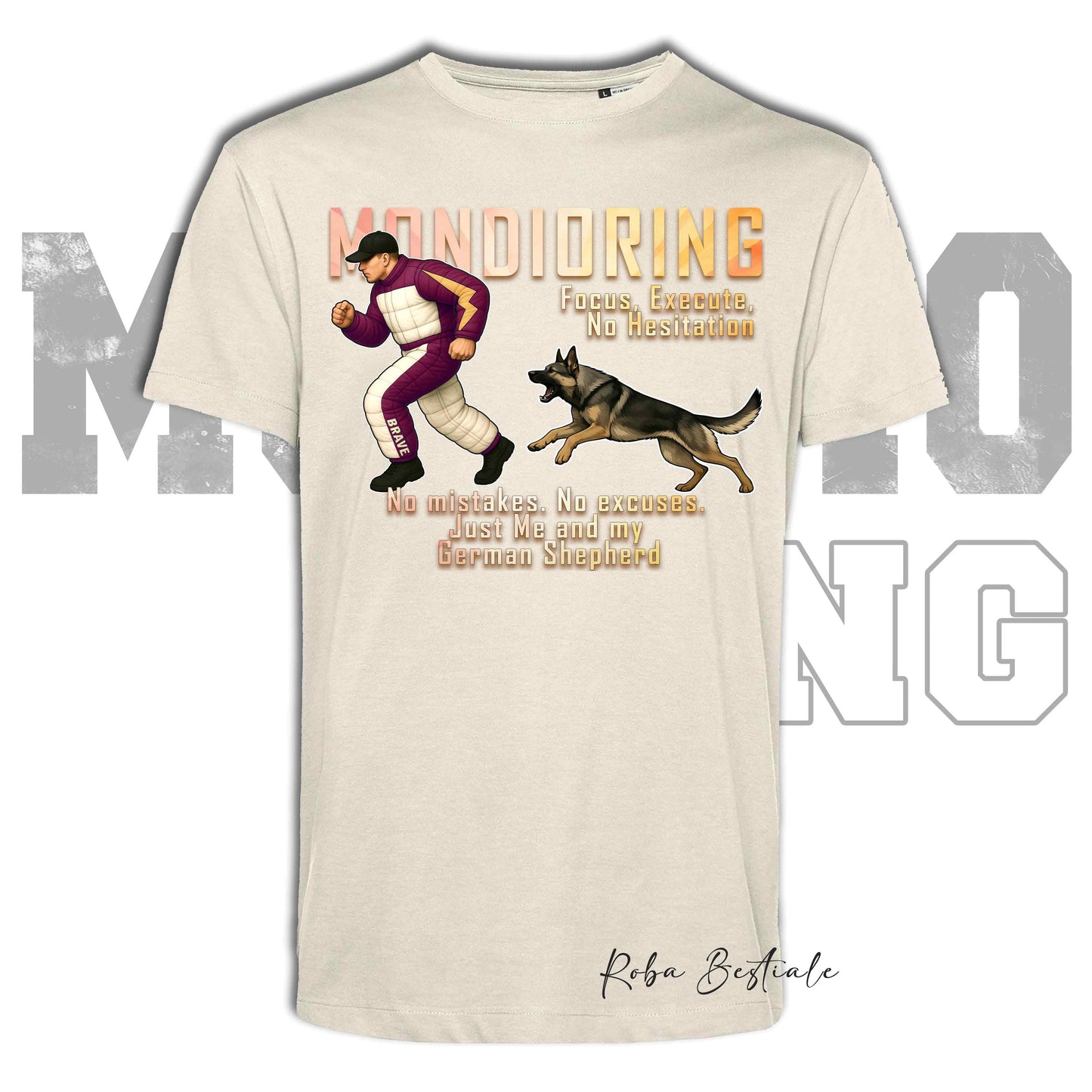 T-Shirt MONDIORING Chase! - PASTORE TEDESCO da Lavoro "Grigione" - In tanti colori - Uomo o Donna - dalla XS alla 5XL