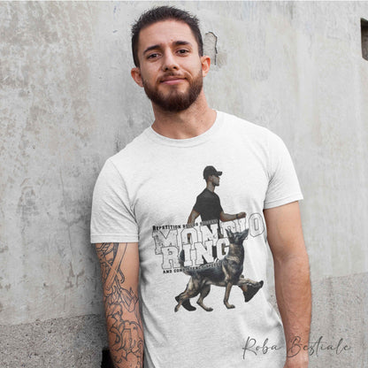 T-Shirt MONDIORING5 - PASTORE TEDESCO "GRIGIONE" + UOMO - Bianca, Uomo o Donna - dalla XS alla 5XL