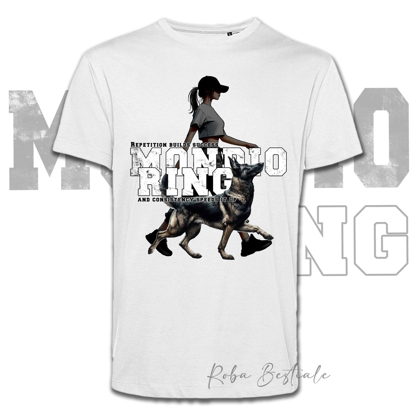 T-Shirt MONDIORING5 - PASTORE TEDESCO "GRIGIONE" + DONNA - Bianca, Uomo o Donna - dalla XS alla 5XL