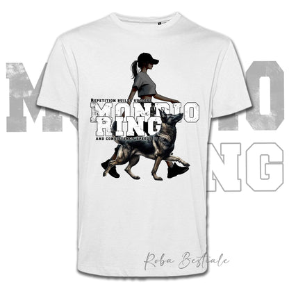 T-Shirt MONDIORING5 - PASTORE TEDESCO "GRIGIONE" + DONNA - Bianca, Uomo o Donna - dalla XS alla 5XL
