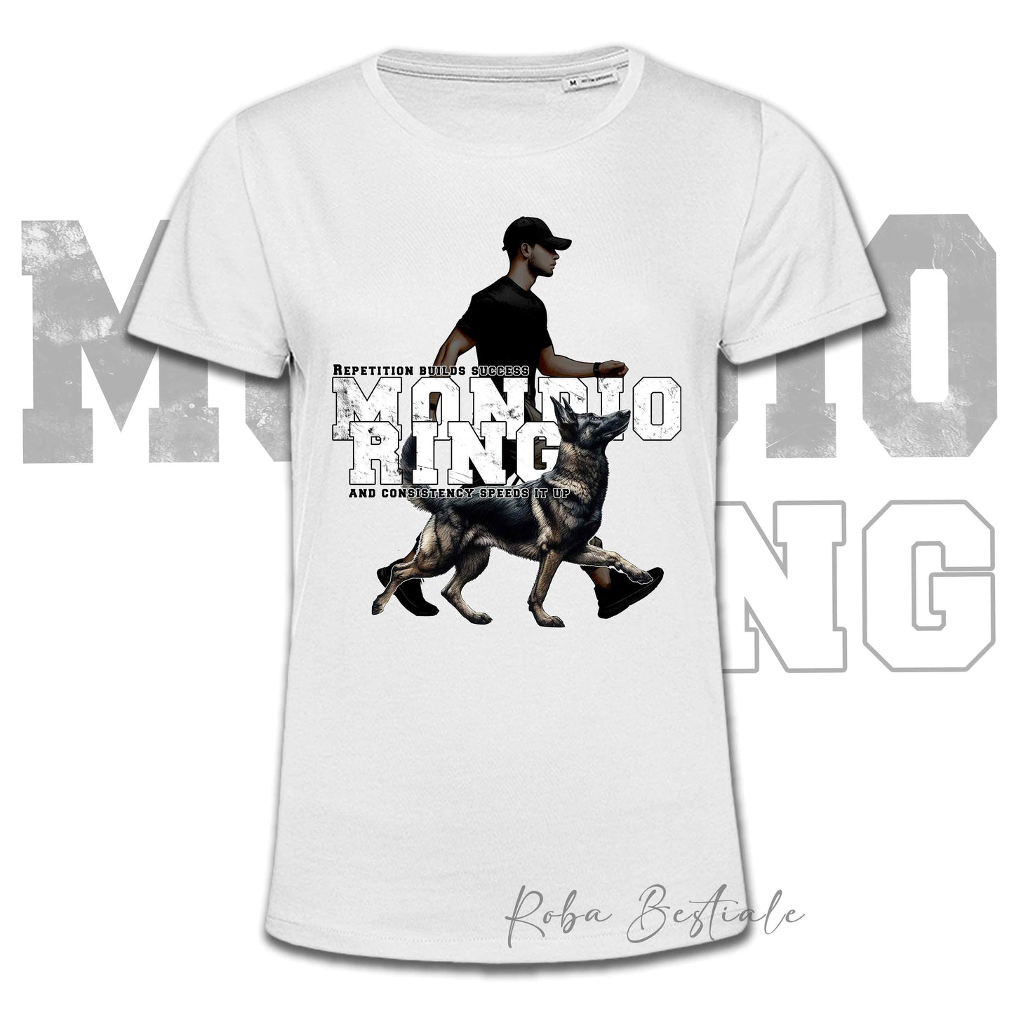 T-Shirt MONDIORING5 - PASTORE TEDESCO "GRIGIONE" + UOMO - Bianca, Uomo o Donna - dalla XS alla 5XL