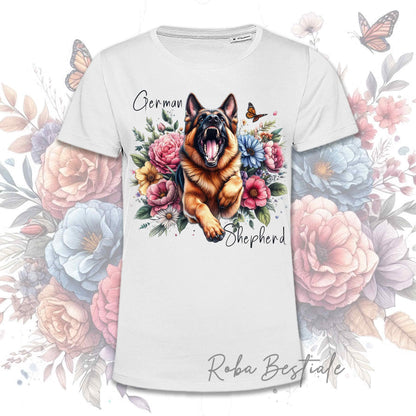 T-Shirt PEONY - PASTORE TEDESCO a Pelo Corto - Bianca, Uomo o Donna - dalla XS alla 5XL