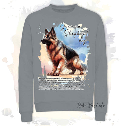 Felpa BEHAVIOR - PASTORE TEDESCO a Pelo Lungo - Girocollo, Unisex, in tanti colori! - dalla XS alla 3XL