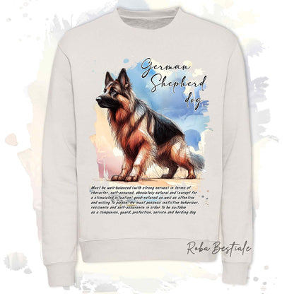 Felpa BEHAVIOR - PASTORE TEDESCO a Pelo Lungo - Girocollo, Unisex, in tanti colori! - dalla XS alla 3XL