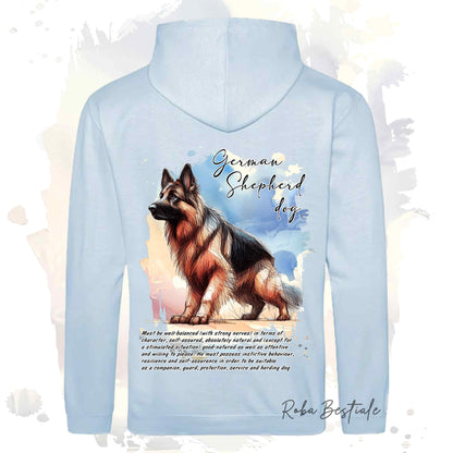 Felpa BEHAVIOR - PASTORE TEDESCO a Pelo Lungo - Cappuccio e Tasconi, Unisex, in tanti colori - dalla XS alla 5XL