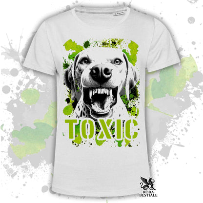 T-Shirt TOXIC - POINTER INGLESE - Bianca, Nera o Beige, da Uomo o da Donna - dalla XS alla 5XL