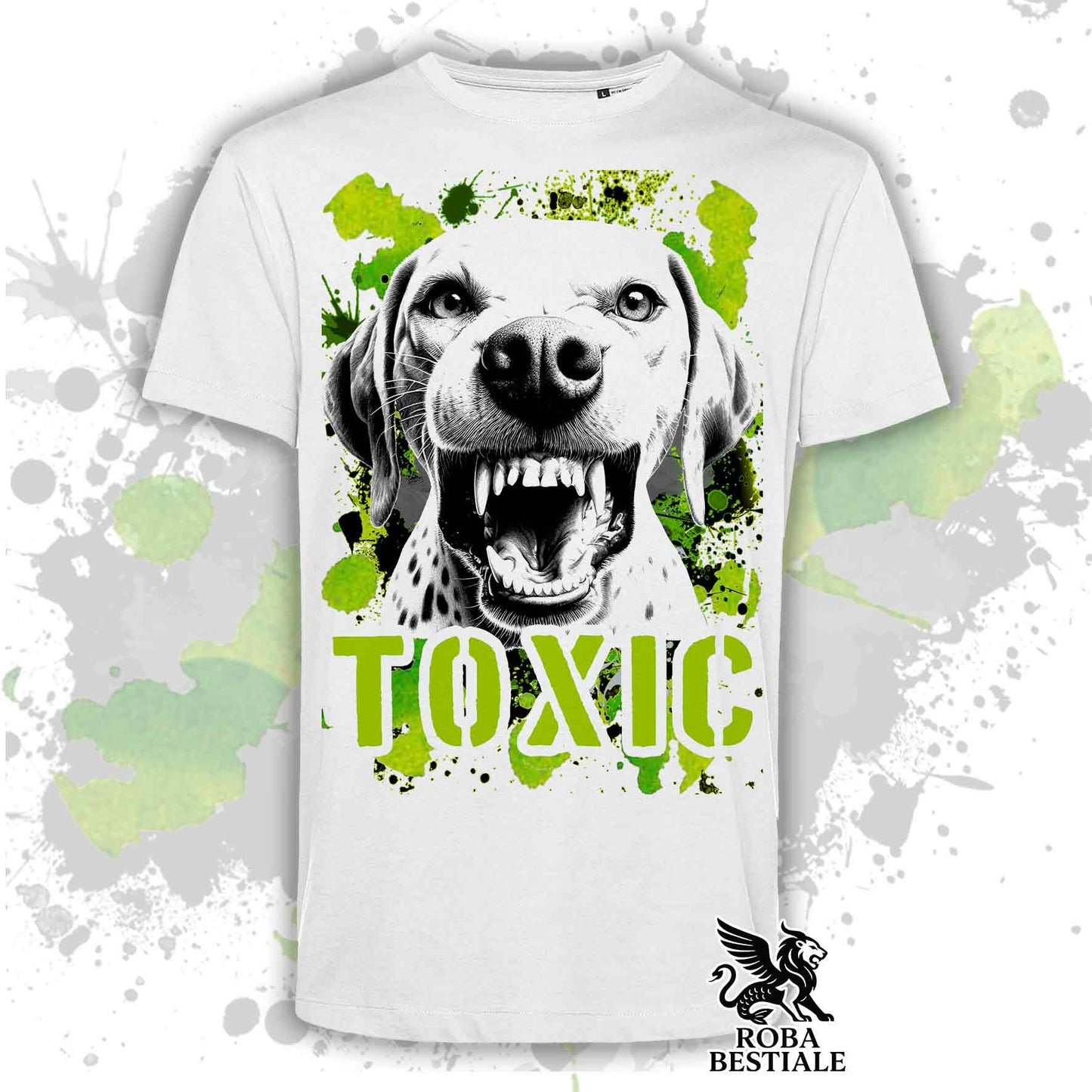 T-Shirt TOXIC - POINTER INGLESE - Bianca, Nera o Beige, da Uomo o da Donna - dalla XS alla 5XL