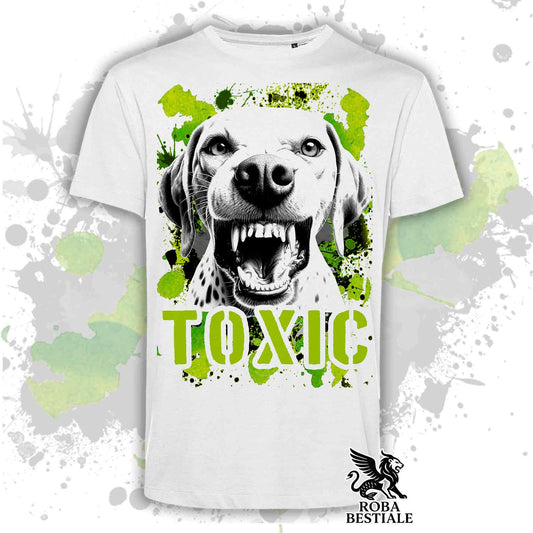 T-Shirt TOXIC - POINTER INGLESE - Bianca, Nera o Beige, da Uomo o da Donna - dalla XS alla 5XL