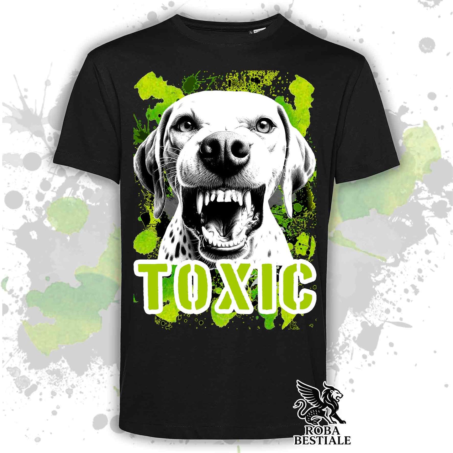T-Shirt TOXIC - POINTER INGLESE - Bianca, Nera o Beige, da Uomo o da Donna - dalla XS alla 5XL