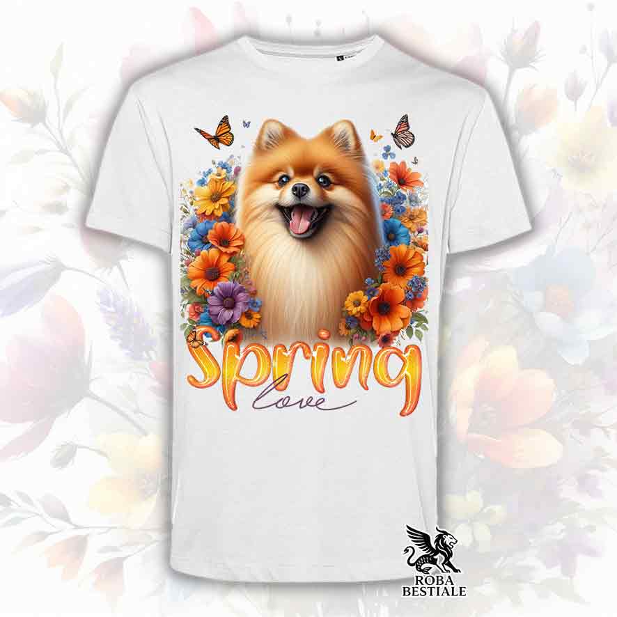 T-Shirt SPRING LOVE - SPITZ NANO Arancio - Bianca o Beige, da Uomo o da Donna - dalla XS alla 5XL