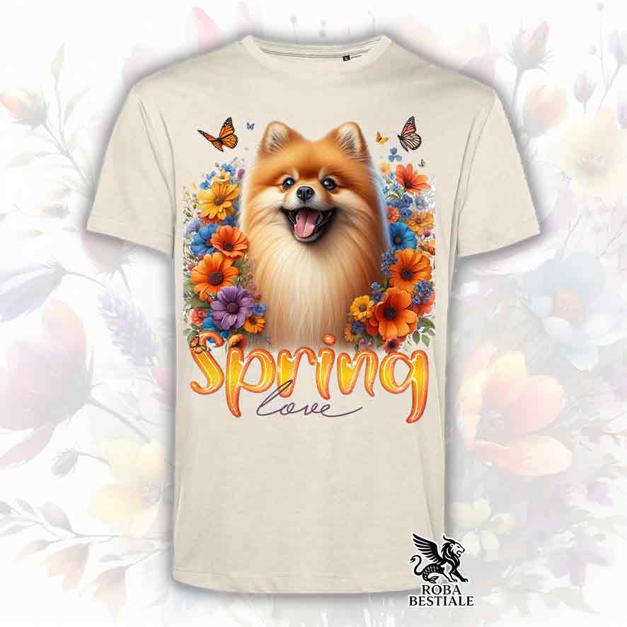 T-Shirt SPRING LOVE - SPITZ NANO Arancio - Bianca o Beige, da Uomo o da Donna - dalla XS alla 5XL
