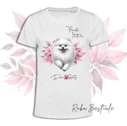 T-Shirt SPITZ TEDESCO Nano "Pomerania" Bianco - Collezione Pink Nature