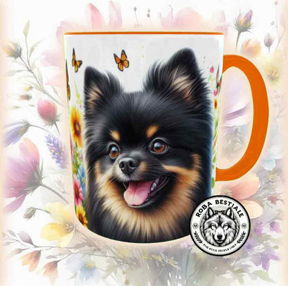 SPRING LOVE Mug - POMERANIA Black &amp; Tan