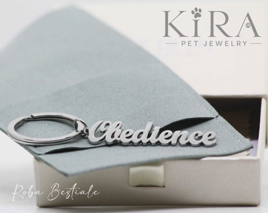 Portachiavi KIRA PET JEWERLY - OBEDIENCE - In Acciaio Inox color SILVER